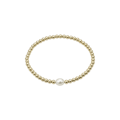 Pearl gold bead bracelet with baroque pearl – handmade in AU – MXW Jewellery