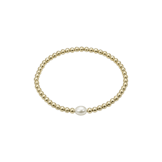 Pearl gold bead bracelet with baroque pearl – handmade in AU – MXW Jewellery