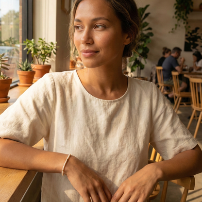 Delicate gold bracelet with Swarovski crystal pearls and gold accents