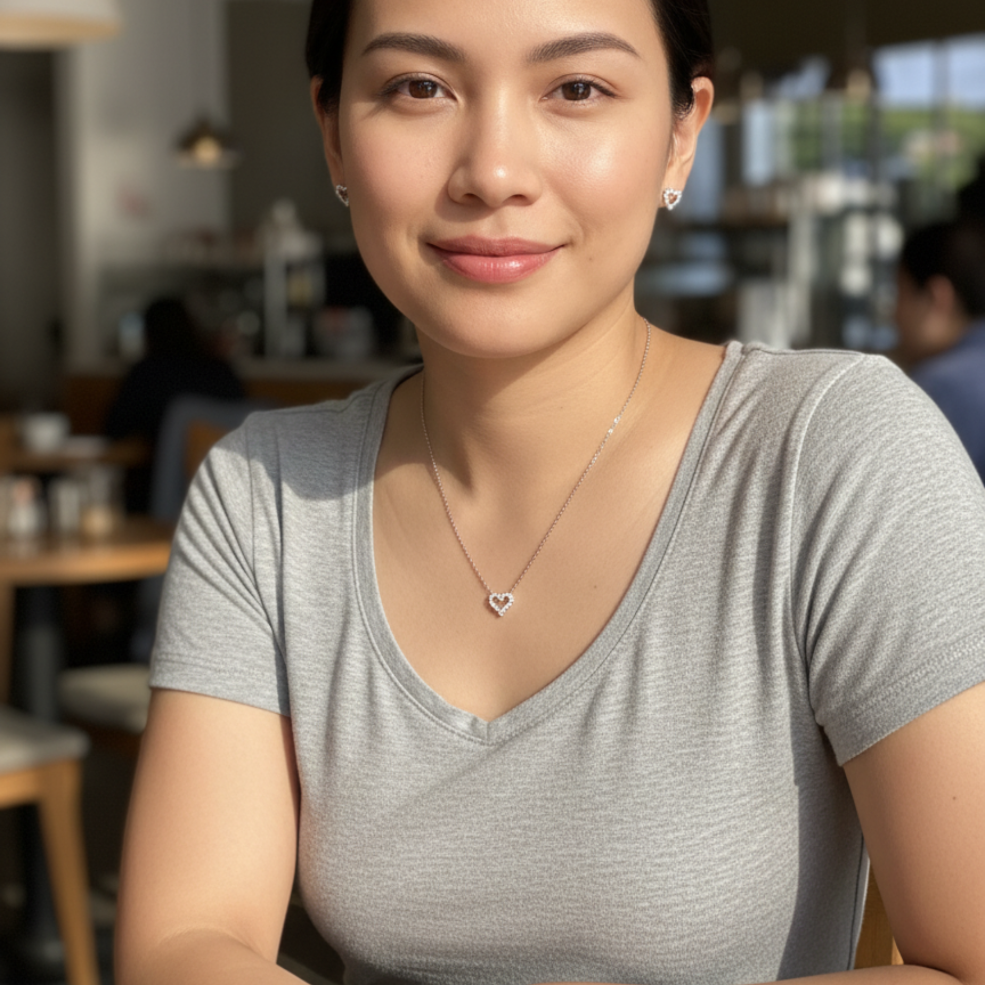 pink heart sparkle silver necklace with crystal heart pendant on fine silver chain