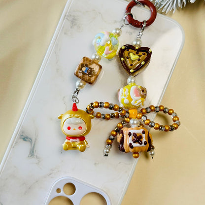 Cute Genuine Pop Mart Pop Bean Keychain