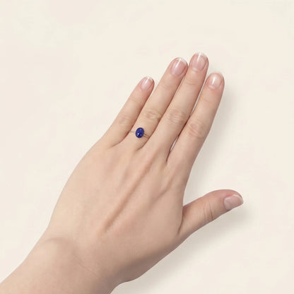 MXW natural oval lapis lazuli September birthstone stacking ring in 14K gold-filled metal