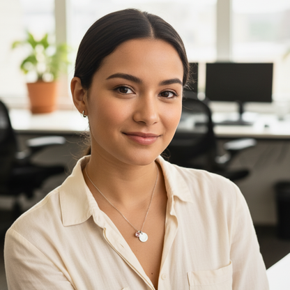 silver birth month necklace with blue crystal and engraved flower pendant