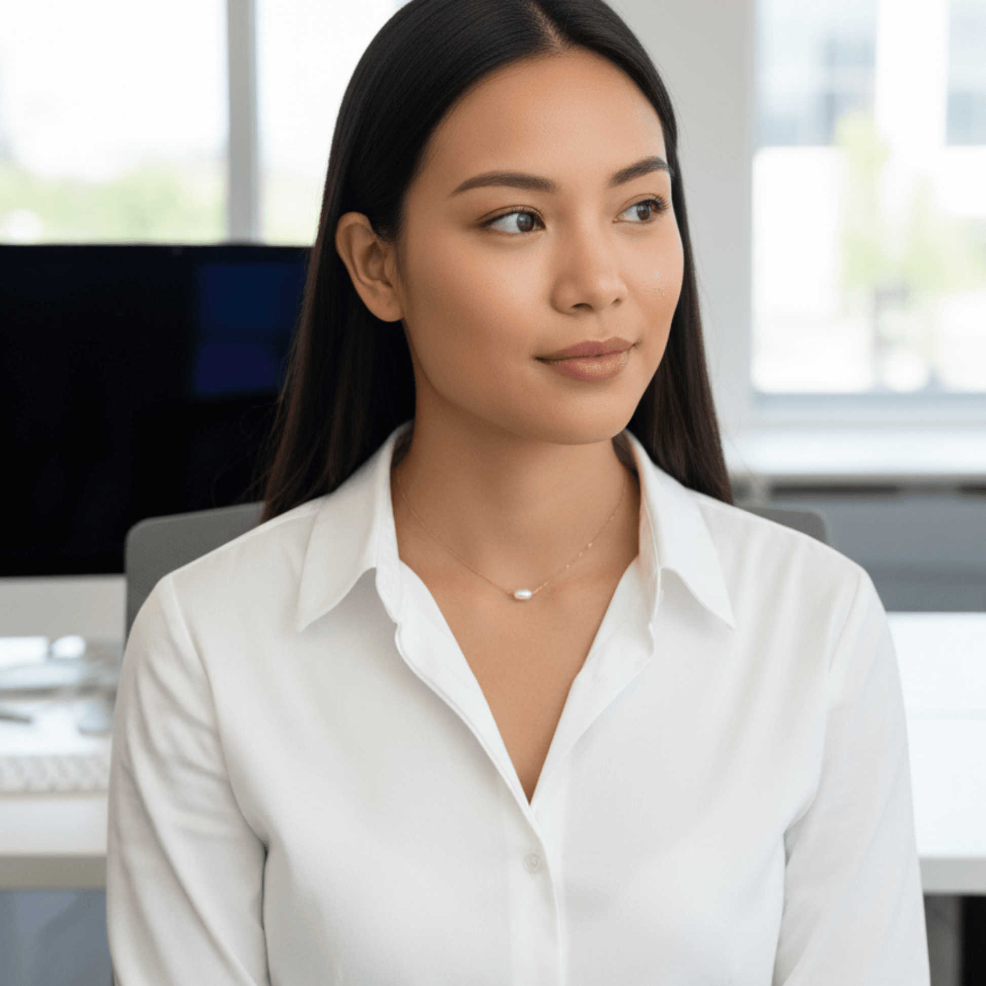 Dainty gold chain necklace with single freshwater pearl, minimalist waterproof design for layering or everyday wear.