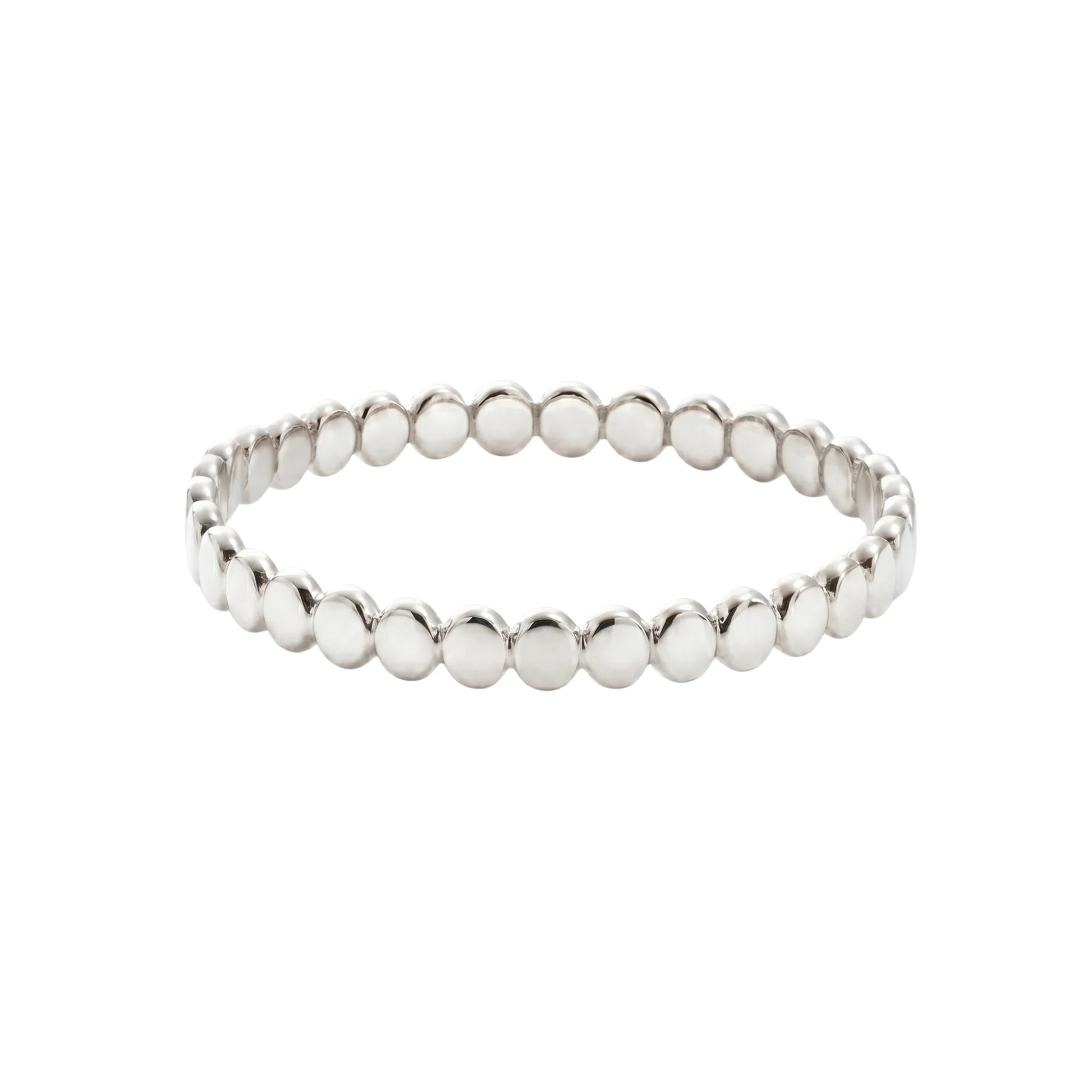 Dainty sterling silver stacking ring with small light-catching disc details