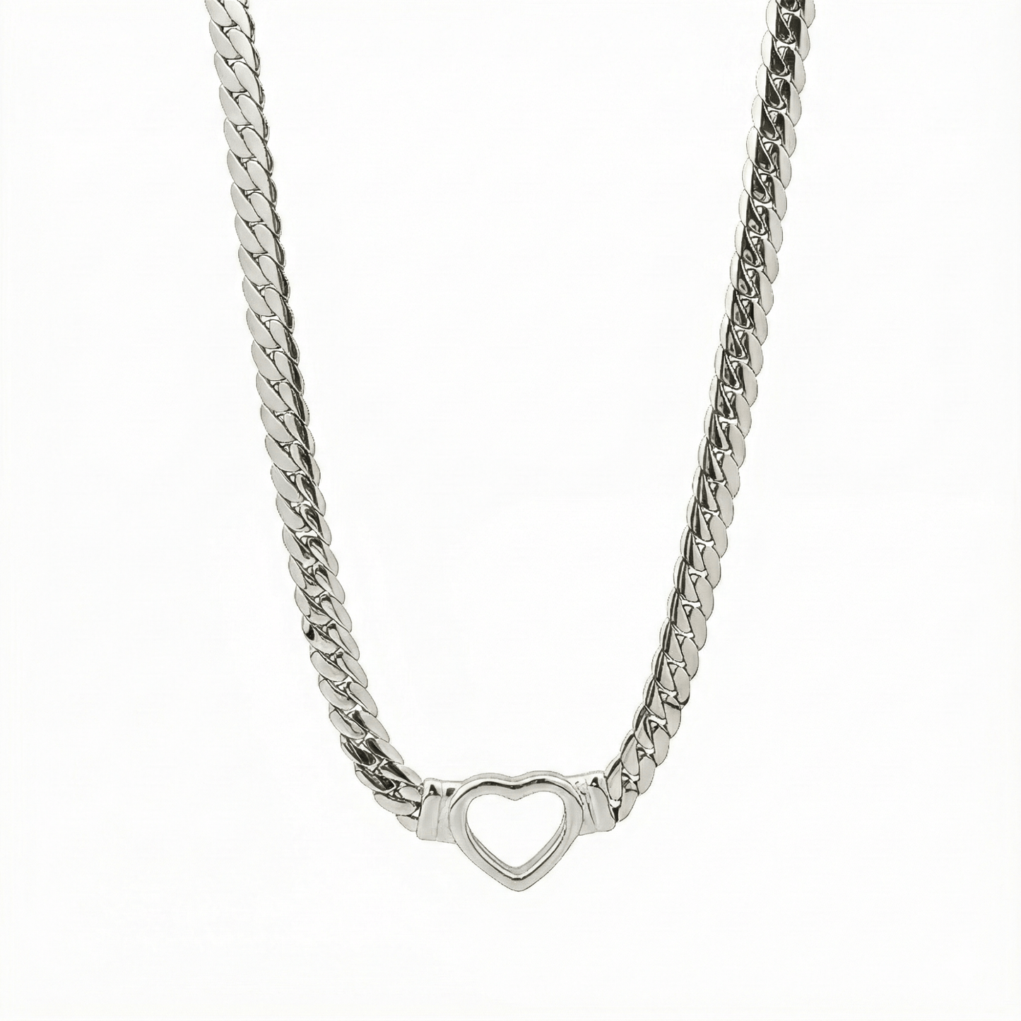 Silver Heart Link Pendant Necklace – MXW Jewellery