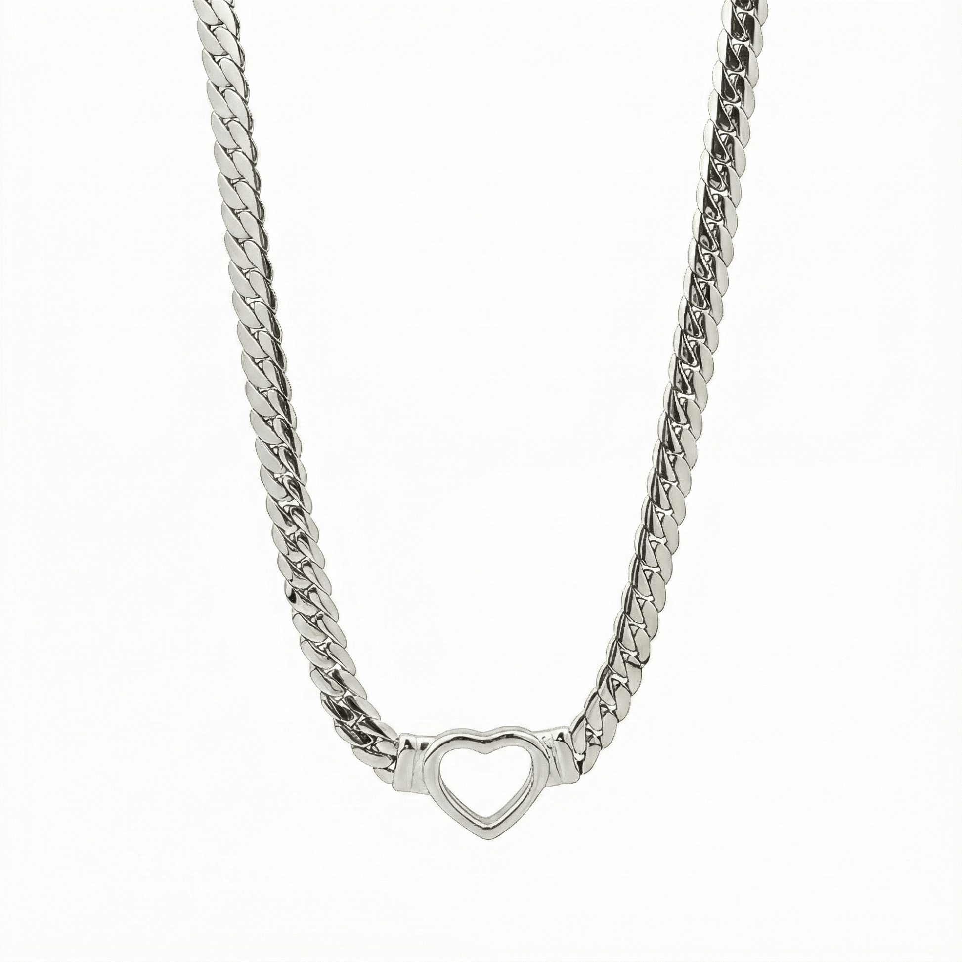Silver Heart Link Pendant Necklace – MXW Jewellery