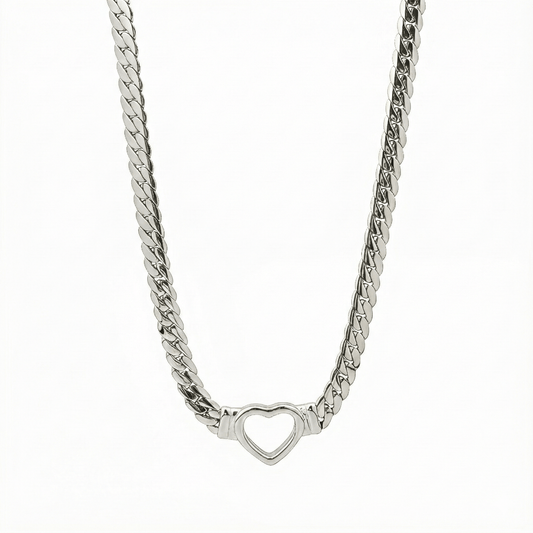 Silver Heart Link Pendant Necklace – MXW Jewellery