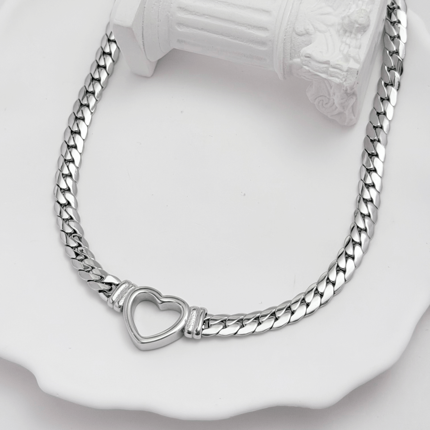 Silver Heart Link Pendant Necklace – MXW Jewellery