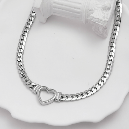 Silver Heart Link Pendant Necklace – MXW Jewellery