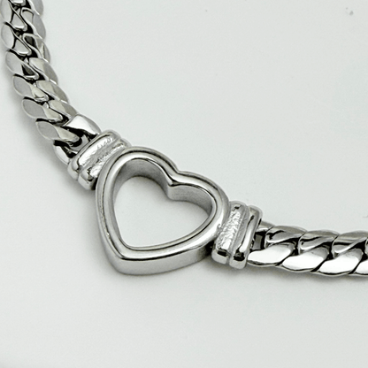 Silver Heart Link Pendant Necklace – MXW Jewellery