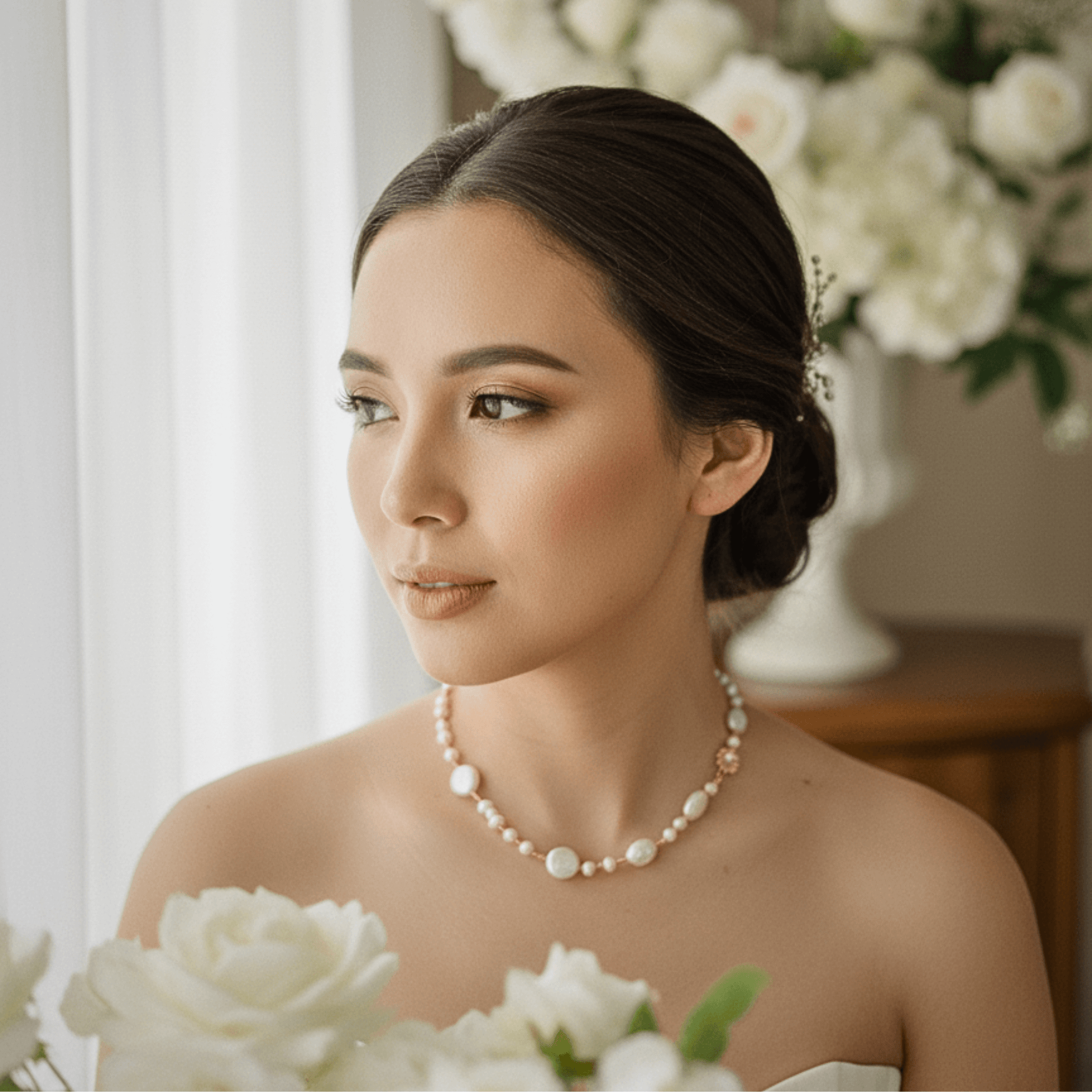 Gold and pearl sunburst necklace with baroque pearls and vintage-inspired design