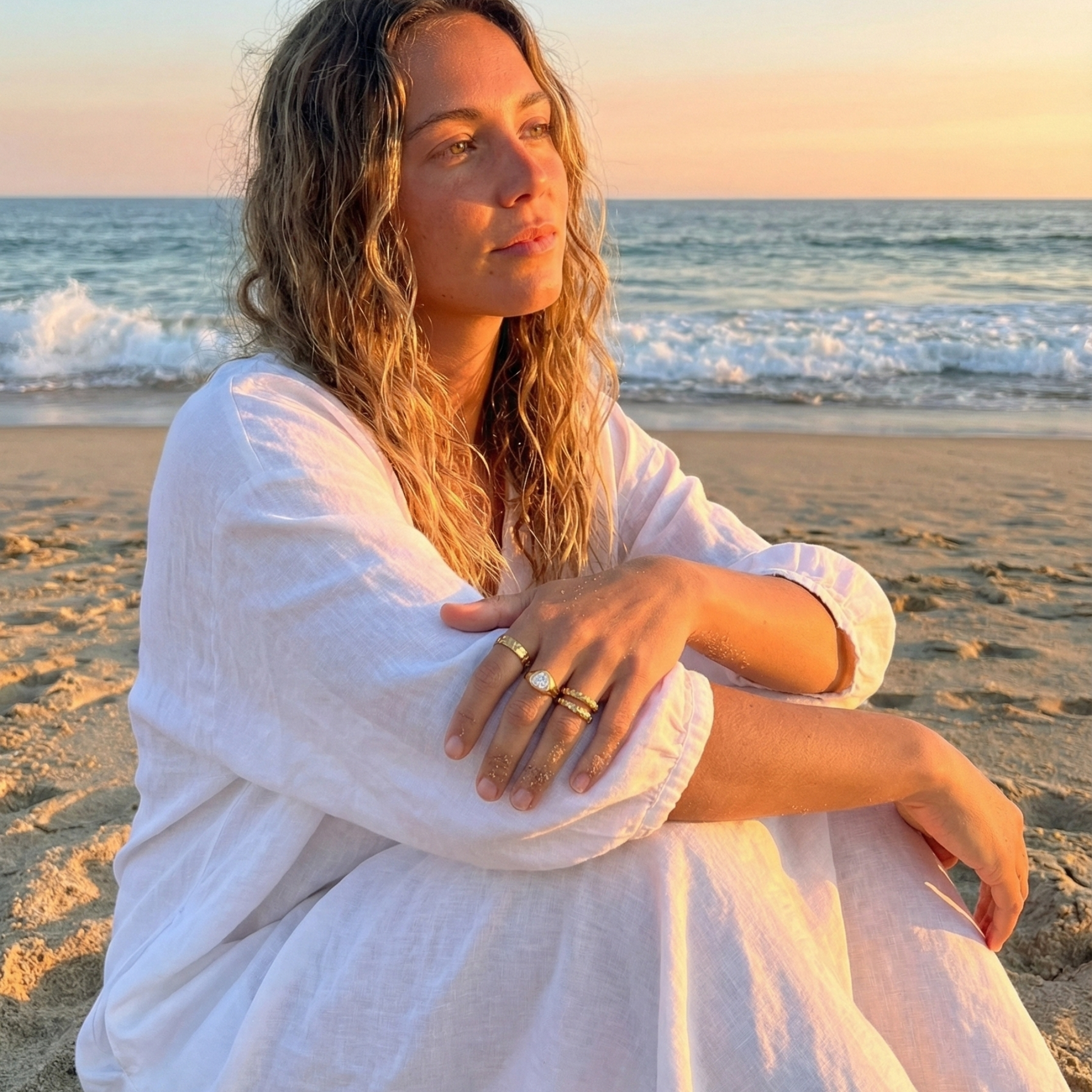 Vintage molten gold ring with organic textured band